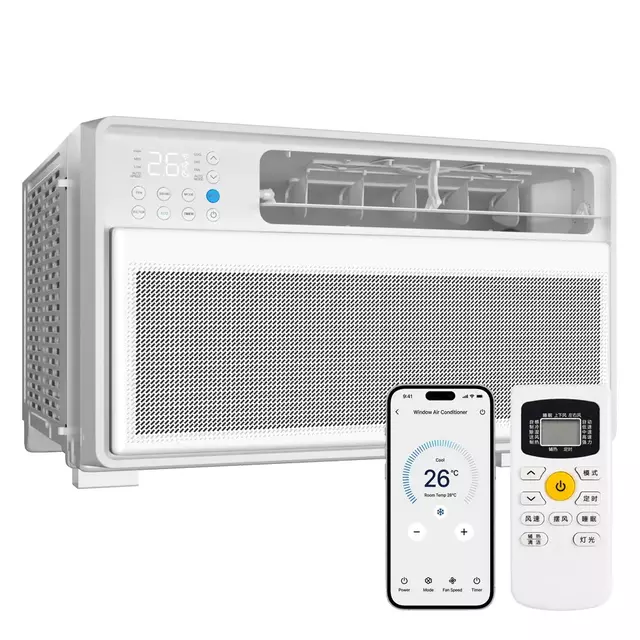 Aire acondicionado de ventana con control remoto, ahorro de energ&iacute;a, inversor 9000BTU